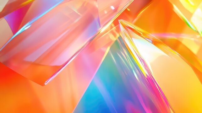 Iridescent glass light refraction abstract colorful background