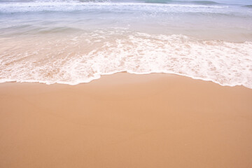 Nature of the ocean and blue sky Summer with sunshine, sandy beaches, clear blue waters sparkling against the blue sky. on an island with good ecology and environment Background for summer vacation