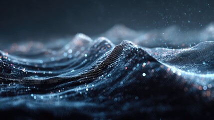 Digital wave creating futuristic abstract data landscape background
