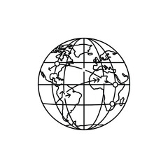 globe on white background