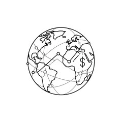 earth globe vector illustration