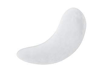 White hydrogel under-eye patch for cosmetology and skincare, moisturizing and reducing puffiness on transparent background