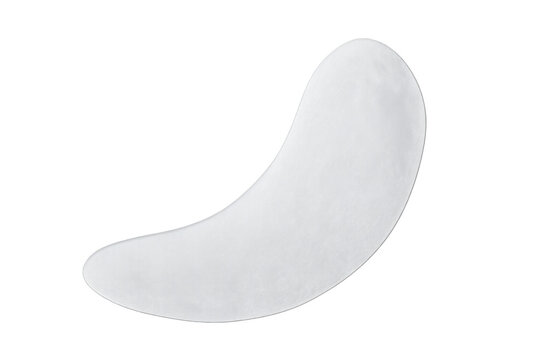 White hydrogel under-eye patch for cosmetology and skincare, moisturizing and reducing puffiness on transparent background