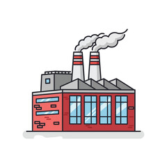 vector illustration of industrial factory