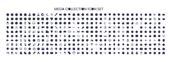 Mega set of trendy line style icons featuring business, e-commerce, finance, and accounting symbols — big collection ideal for UI/UX design, web apps, dashboards, and digital projects.