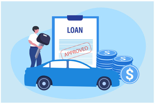 Auto credit, car loan, auto finance, banking products. vector illustration 