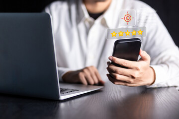 Satisfaction grows through feedback review rating flow supported by precise analysis, clear communication, and service focus driving quality improvement.