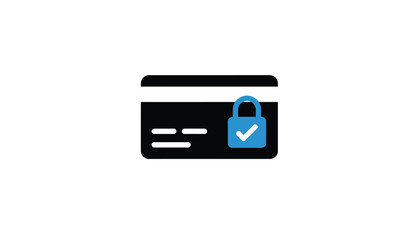 Obraz premium Credit card security icon illustration of a secure payment method isolated on white background for app or website design