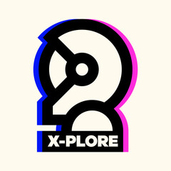 X-PLORE Explorer Logo. Modern Explorer Monogram Logo with Bold Typography for Adventure, Discovery, and Outdoor Branding