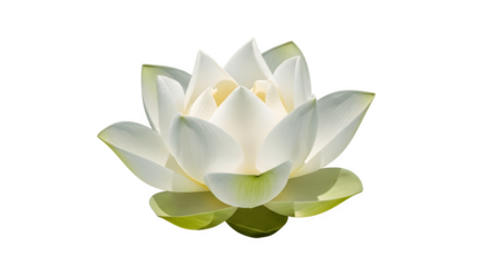 Beautiful White Lotus Flower Isolated on a Clean Background.