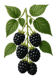 Blackberry vine full-frame cluster