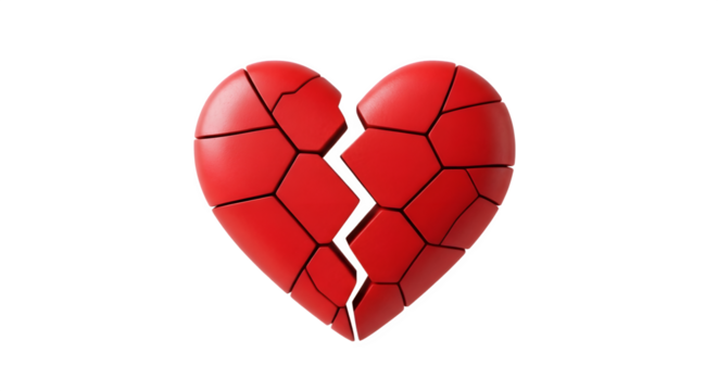 Broken heart symbol representing sadness and emotional pain.