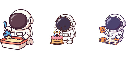 astronaut working at desk and enjoying drink