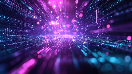 Digital data stream transferring information through abstract network