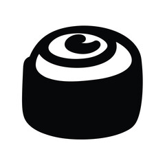 Minimalist icon of a sweet cinnamon roll or pastry bun