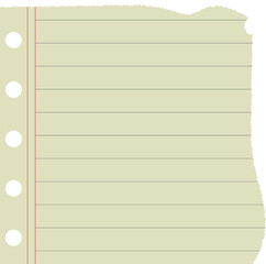 Blank Ripped Notebook Paper Template with Lines with vector illustration