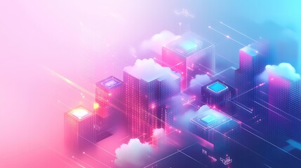 Digital smart city connecting cloud computing data network