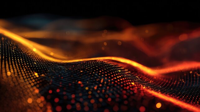 Digital data network connecting grid particle wave