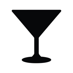 Martini glass silhouette icon, simple vector design