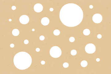 Cardboard texture with varying size transparent circular holes, paper cutout polka dot pattern, creative background