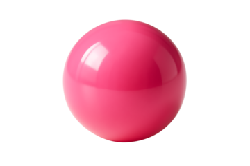 A single perfectly smooth and glossy pink plastic table tennis ball object centered against a simple light background isolated on transparent background
