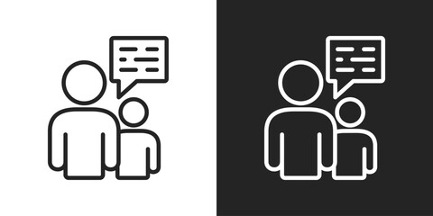 Assistant Icon In Black And White Outline Style