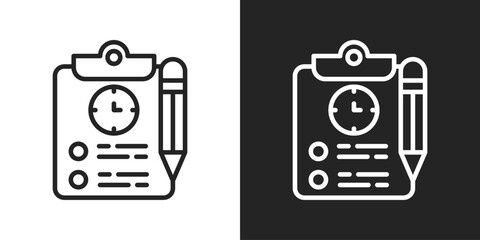 Organized Icon In Black And White Outline Style