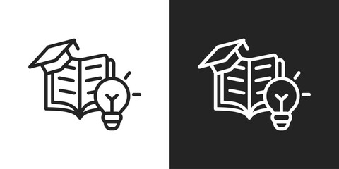 Study Icon In Black And White Outline Style