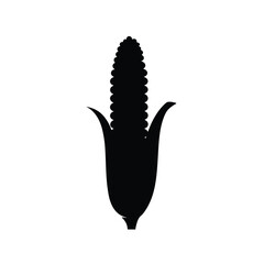 Minimalist black corn cob graphic icon design element