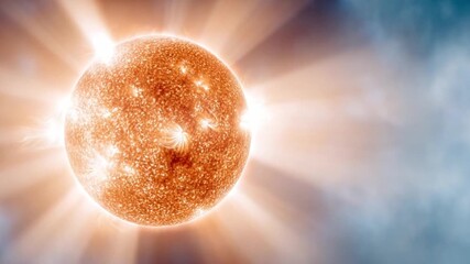 Celestial Brilliance: A radiant star shines brightly against a backdrop of ethereal atmosphere, embodying the awe-inspiring power and magnificence of the cosmos.