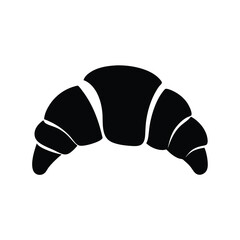 Croissant isolated pastry silhouette icon vector art.