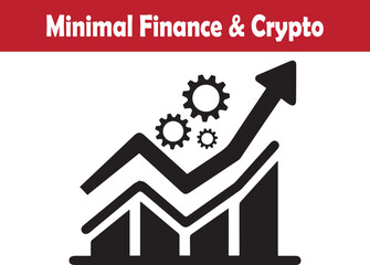 financial growth chart with gears profit optimization vector illustration