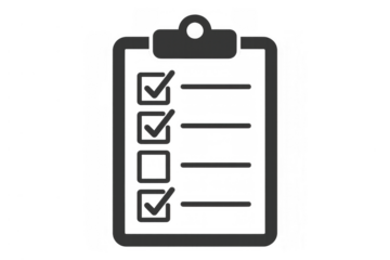 Clipboard checklist icon with check marks, representing task completion, project management, and to-do list organization