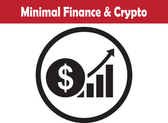 financial revenue growth chart with dollar symbol vector illustration