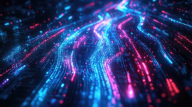 Digital data stream showing information flow in network
