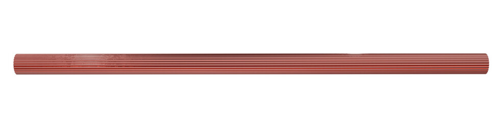 copper: textured copper metal rod asset with longitudinal grooves, ideal for industrial design visualization.
