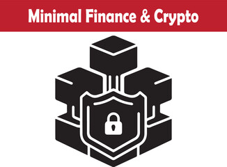 Blockchain security protection crypto data shield lock concept vector illustration