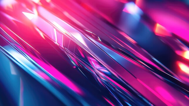 Abstract crystal light reflections creating dynamic glowing patterns