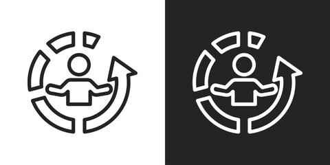 Accountability Icon In Black And White Outline Style