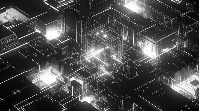 Digital city grid generating abstract data connection network