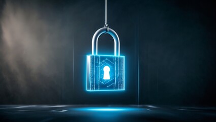 Digital Padlock Symbolizing Advanced Cybersecurity and Data Protection