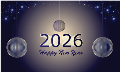 Purple blue gradient abstract bokeh background with glowing lights 2026 happy new year celebration winter festivities