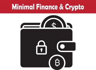 secure crypto wallet digital currency money storage vector illustration
