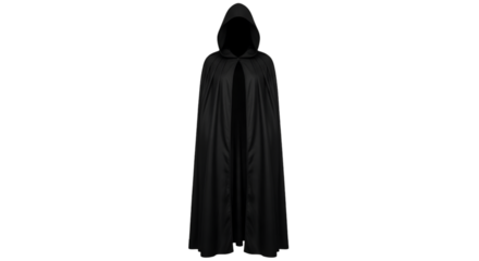 Black Hooded Cloak Isolated on White Background image