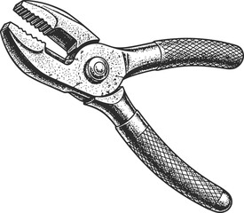 Pliers tool silhouette for various industrial, construction, and repair tasks