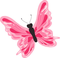 Soft Pink Watercolor Butterfly – Cute Hand Drawn Wings