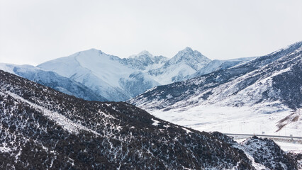 Snow scene in the mountains