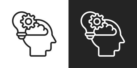 Innovation Icon In Black And White Outline Style