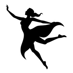 silhouette of a girl jumping