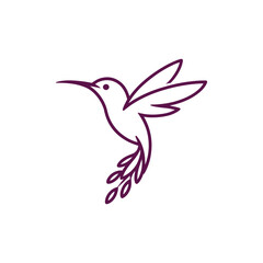 Obraz premium Flying Humming Bird Logo Vector